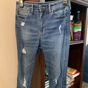 Hollister Dark Wash Ripped Skinny Jeans